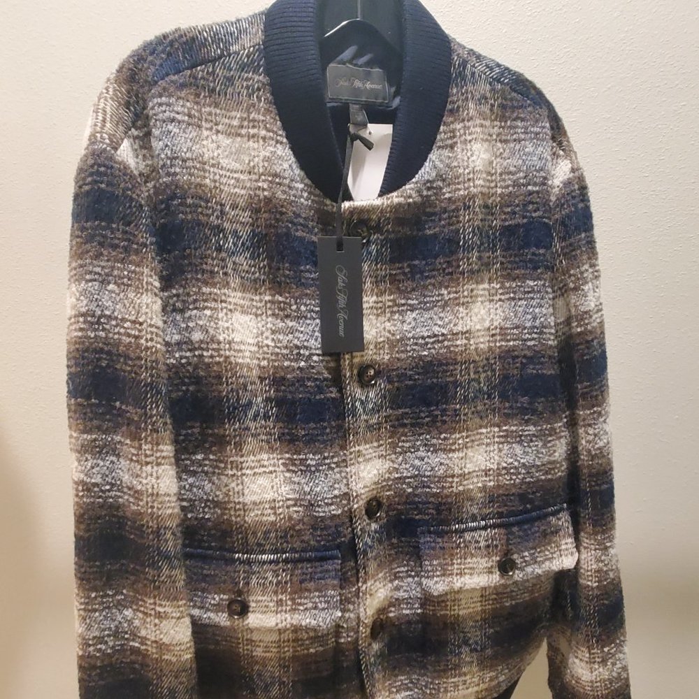 NWT Saks Fifth Ave Wool Bomber Jacket XL